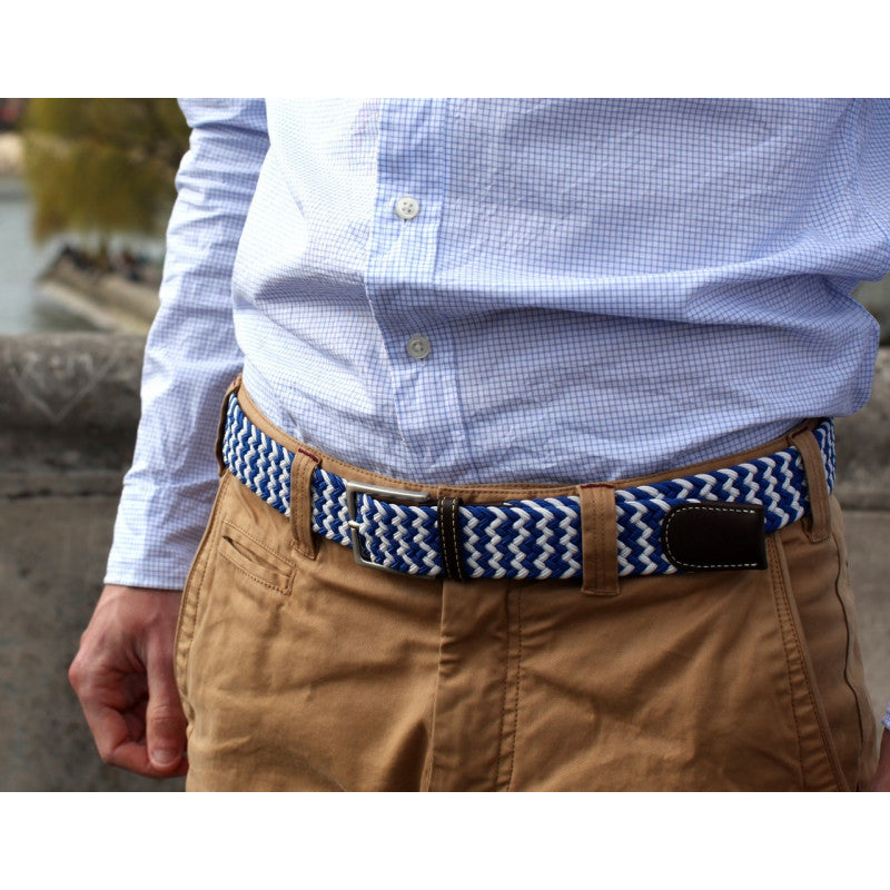 Ceinture Bleu et Blanche tressée Made in France