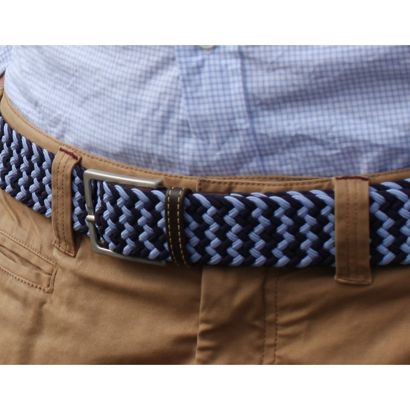 Ceinture Bleu Marine et Lavande tressée